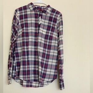 J. Crew Mercantile Red Plaid Long Sleeve Button Down Shirt Women’s Size M NWT